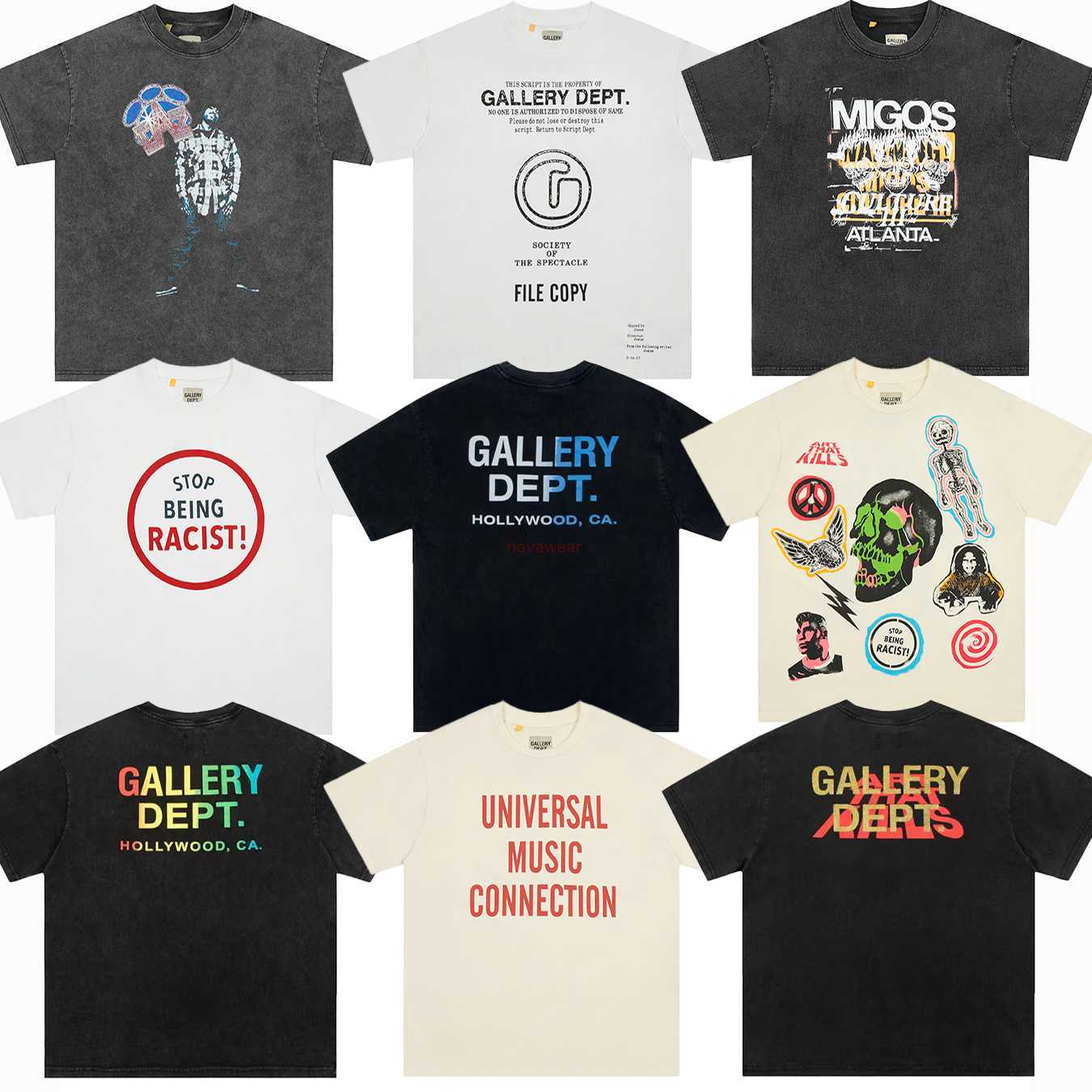 

Fashion Designer Clothing Tees Rock Tshirt Life Galleryes Depts Washed Old Short Sleeve High Street Half Sleeve Vintage Couple T-shirt Men Streetwear Hip hop TShirts, Graphic white