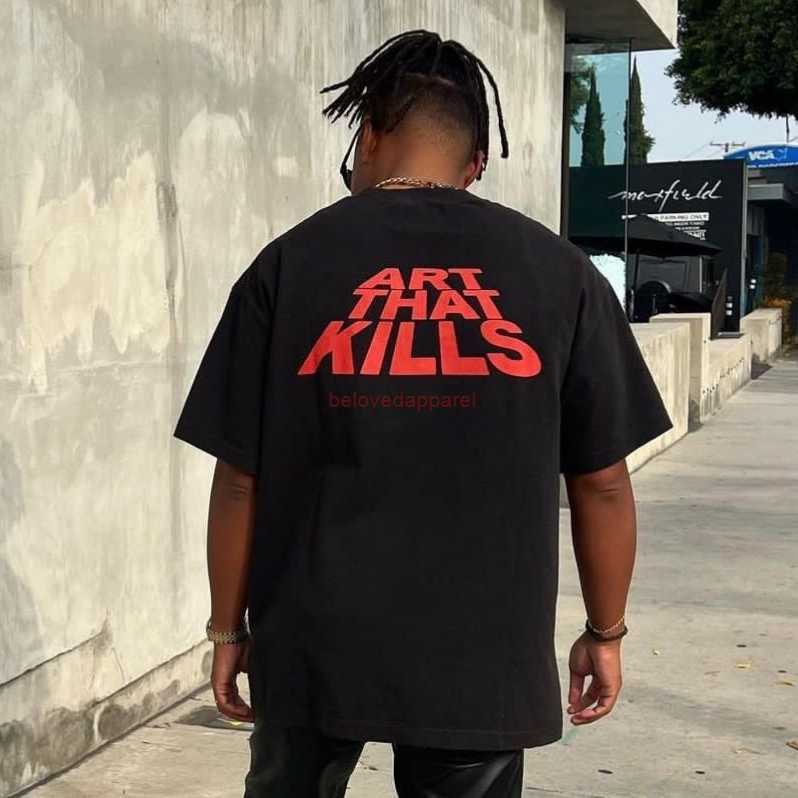 

Fashion Designer Clothing Galleryes Depts Tees Tshirt Minimalist Letter Printed T-shirt Trend Casual Loose Round Neck T-shirt Summer Hip hop Streetwear, Wash black