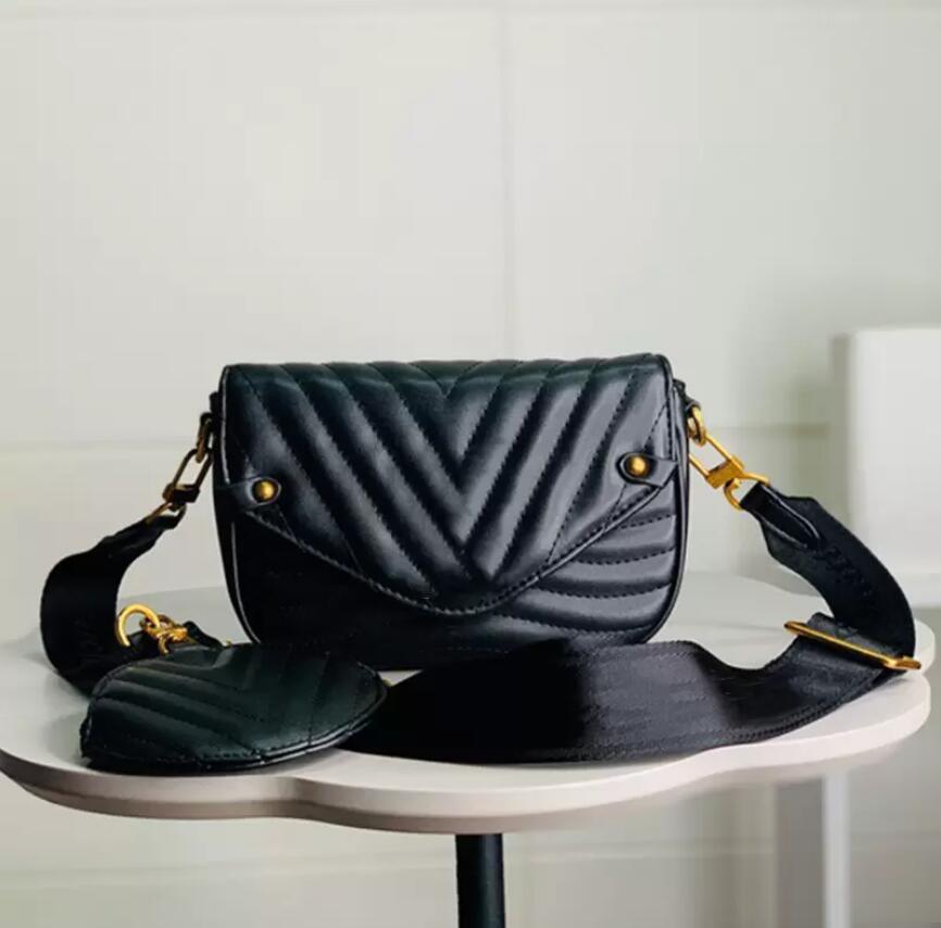 

Designer Women Bag Shoulder bags Handbag Date code cross body woman clutch purse with patterns flowers and letters three in one, Black