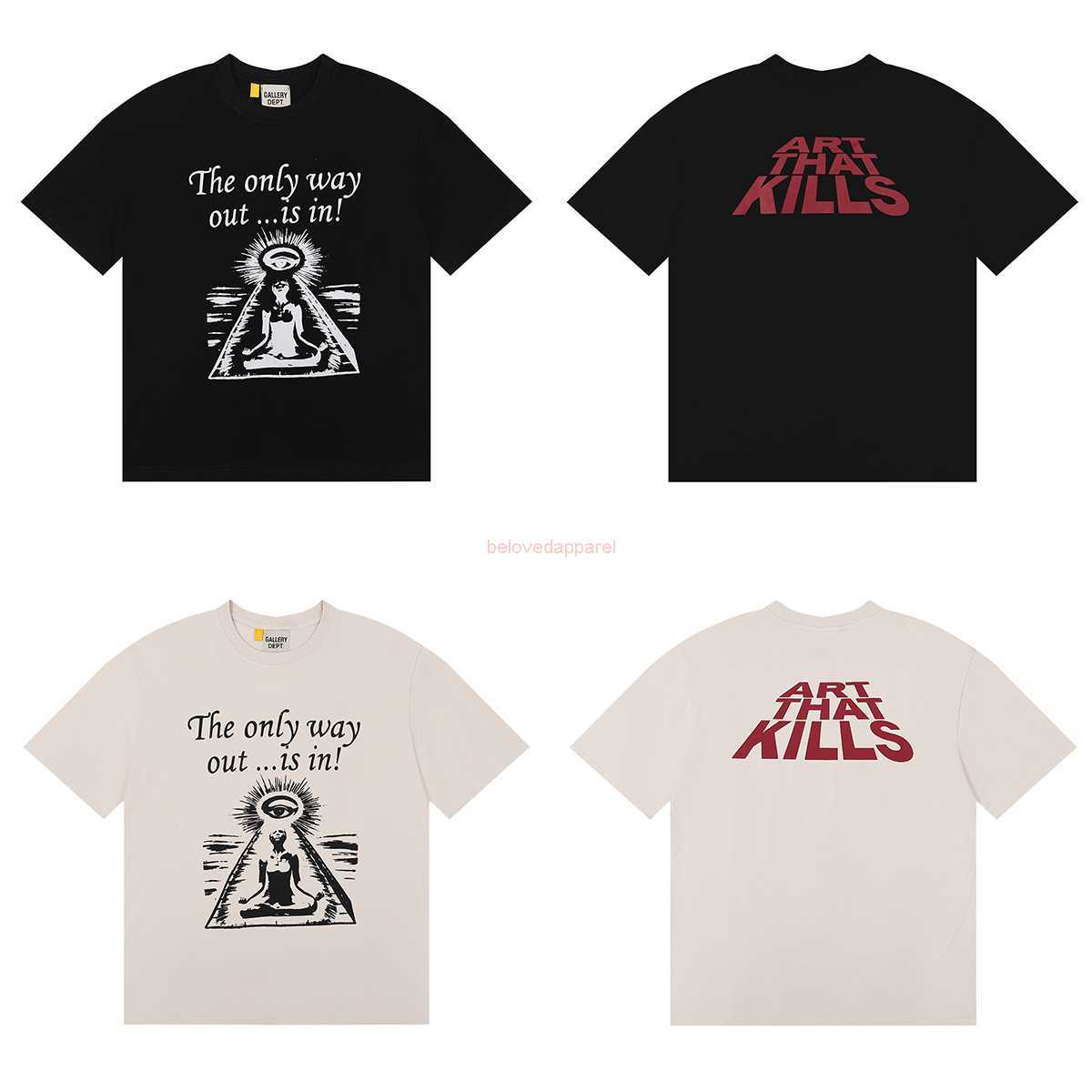 

Fashion Designer Clothing Galleryes Depts Tees Tshirt 2023 Summer New Print Bottom T-shirt High Street Loose Cotton Casual Short Sleeve Fashion Hip hop Streetwear, Black