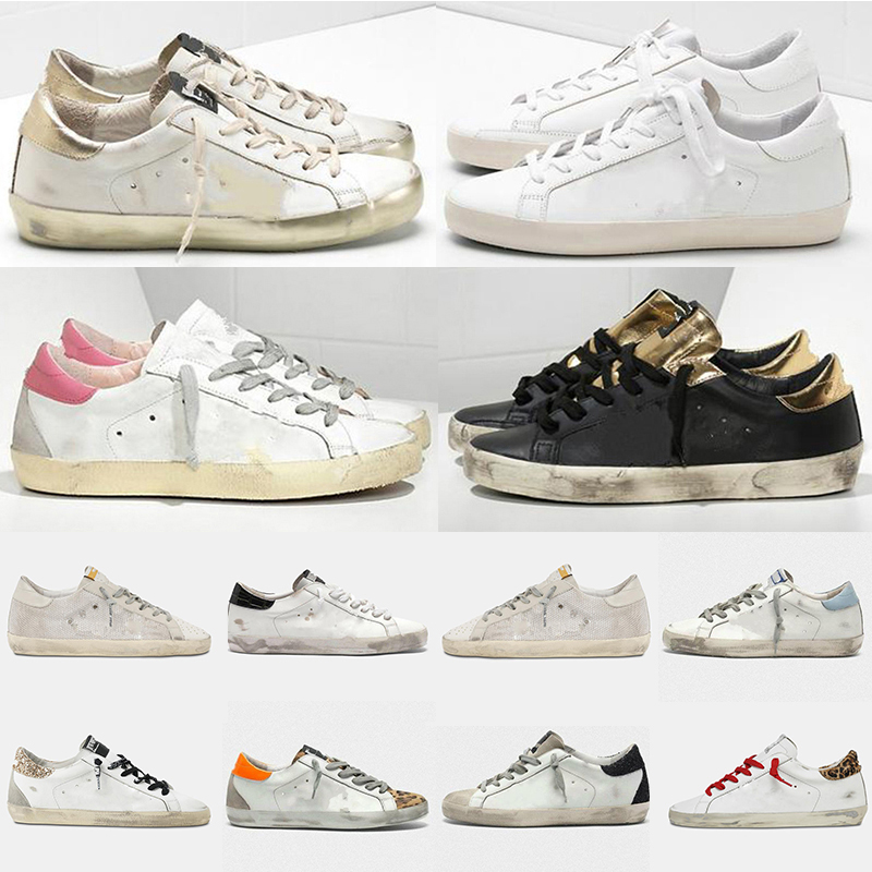 Nouvelle version italie or femmes baskets Super Star chaussures de luxe doré Sequin classique blanc sale Designer homme chaussure décontractée