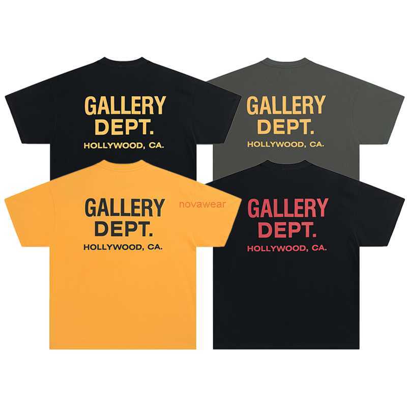 

Fashion Designer Clothing Tees Rock Tshirt Galleryes Depts Fog Classic Letter Basic Banner Printed T-shirt Pure Cotton Tee Men Streetwear Hip hop TShirts for sale, Grayish yellow