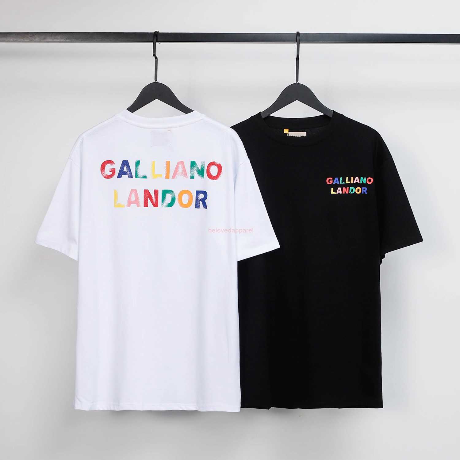 

Fashion Designer Clothing Galleryes Depts Tees Tshirt Rainbow Letter Print Half Sleeve T-shirt Summer Loose High Street Cotton Hip hop TShirts Streetwear for sale, White