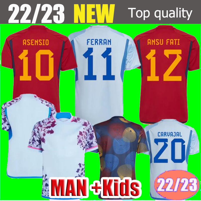 

22 Espana MORATA PEDRI ASENSIO soccer jersey national team FERRAN KOKE camiseta de futbol GAVI SARABIA KOKE SERGIO JORDI ALBA 22 23 football shirt Men Kids set