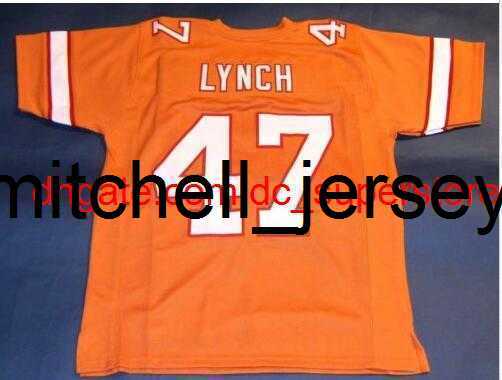 

Custom Men Youth women Vintage CUSTOM #47 JOHN LYNCH orange Football Jersey size -4XL or custom any name or number jersey, Orange women s-2xl