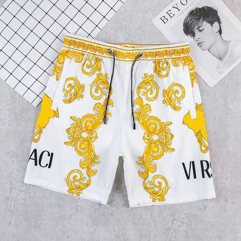 

Beach pants men's designer shorts summer fashion street clothing quick drying swimsuit print dot beach pants M-XXXL, White