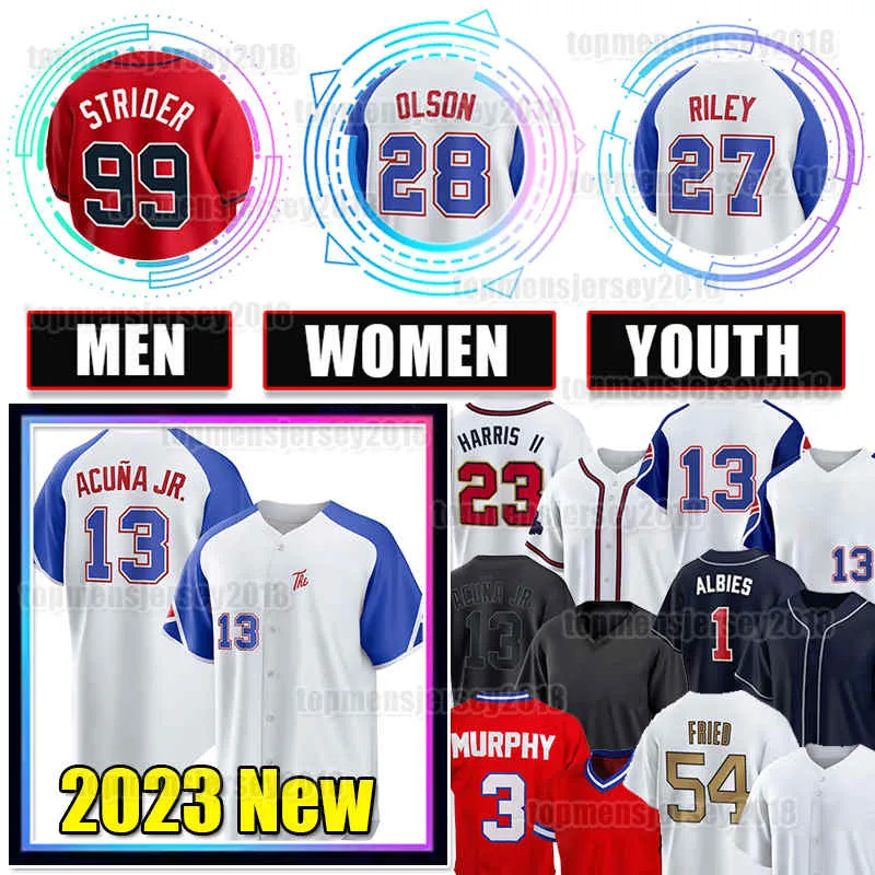 

13 Ronald Acuna Jr. Jersey 2023 City Connect Austin Riley Baseball Matt Olson Braves Spencer Strider Michael Harris II Ozzie Albies Dale Mur, Men 2023 new jersey(y s)