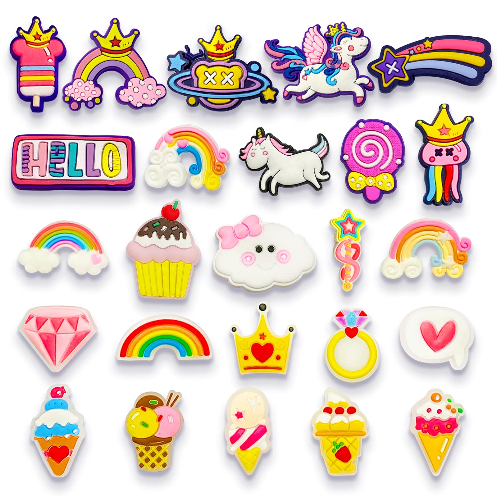 

Charms Rainbow Fits For Shoes Bracelets Wristbands Pvc Decoration Party Favor Gifts Drop Delivery Ot26Z