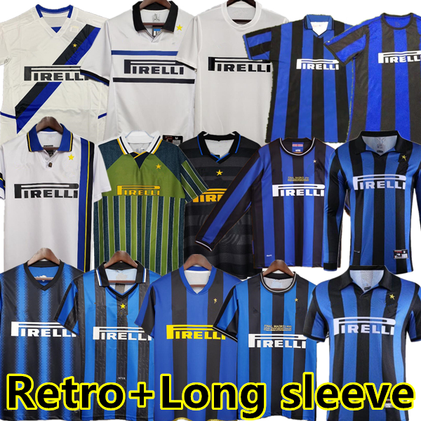 

Inter finals Soccer jerseys 2009 MILITO BATISTUTA SNEIJDER ZANETTI 10 11 02 03 08 09 MILAN Retro Pizarro Football 1997 98 95 96 99 Djorkaeff Baggio RONALDO long sleeve, 98/99 away
