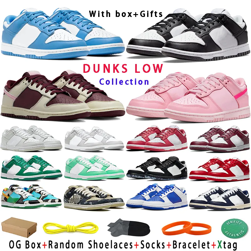

Cheap Price With Box Mens Dunks Low Running Shoes Sneakers White Black Panda Pigeon Valentines Day Triple Pink Phonton Dust Grey Fog UNC Syr, 01 white black panda