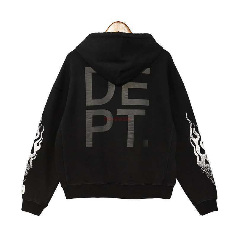 

Designer Clothing Hoodies Fashion Streetwear Galleryes Depts Fall New Flame Letter Print Loose Casual Cotton Hooded Sweater Coat Rock Sweatshirts Hip hop, Shipping fee