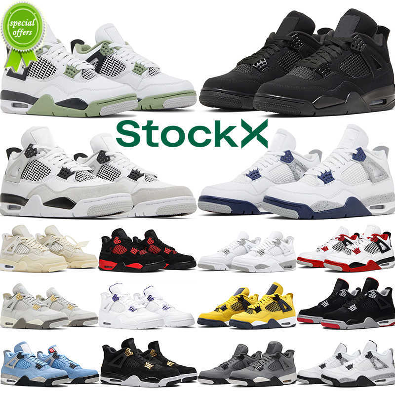 

basketball shoes Military Black Cat 4 jumpmans 4 retro Seafoam men women j4 white oreo 4s Fired Red Thunder Cement Pure Money Purple UNC, 23