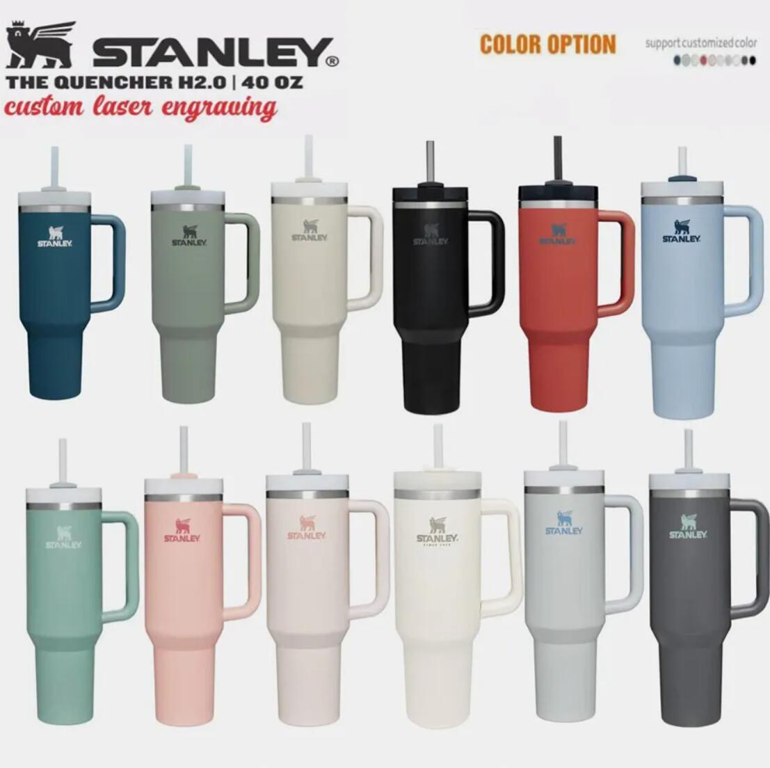 

1PC STAN-LEY Quencher H2.0 40oz Stainless Steel Tumblers Cups with Silicone Handle Lid and Straw 2nd Generation Car Mugs Vacuum Insulated Water Bottles GG0512469s, Multi-color