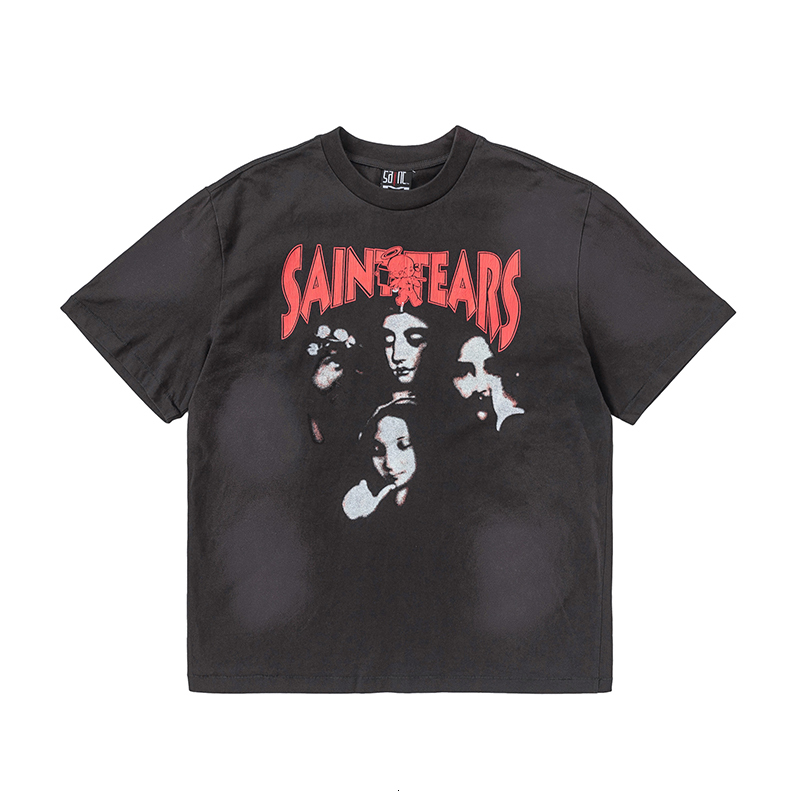 

Men's T Shirts Kaus Atasan Cuci Musim Panas SAINT MICHAEL Rapper Ukuran Besar Retro Fashion Streetwear Kodok Drift untuk Pria Uniseks 230426