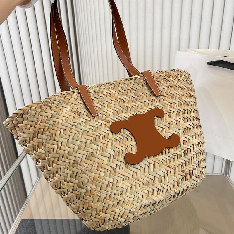 

Beach Bags For Womens Designer Straw Tote Bag Classic Shopping Bags Womans Knnitting Totes Luxurys Cross Body Handbags Pattern Shoulder Bag, Pink