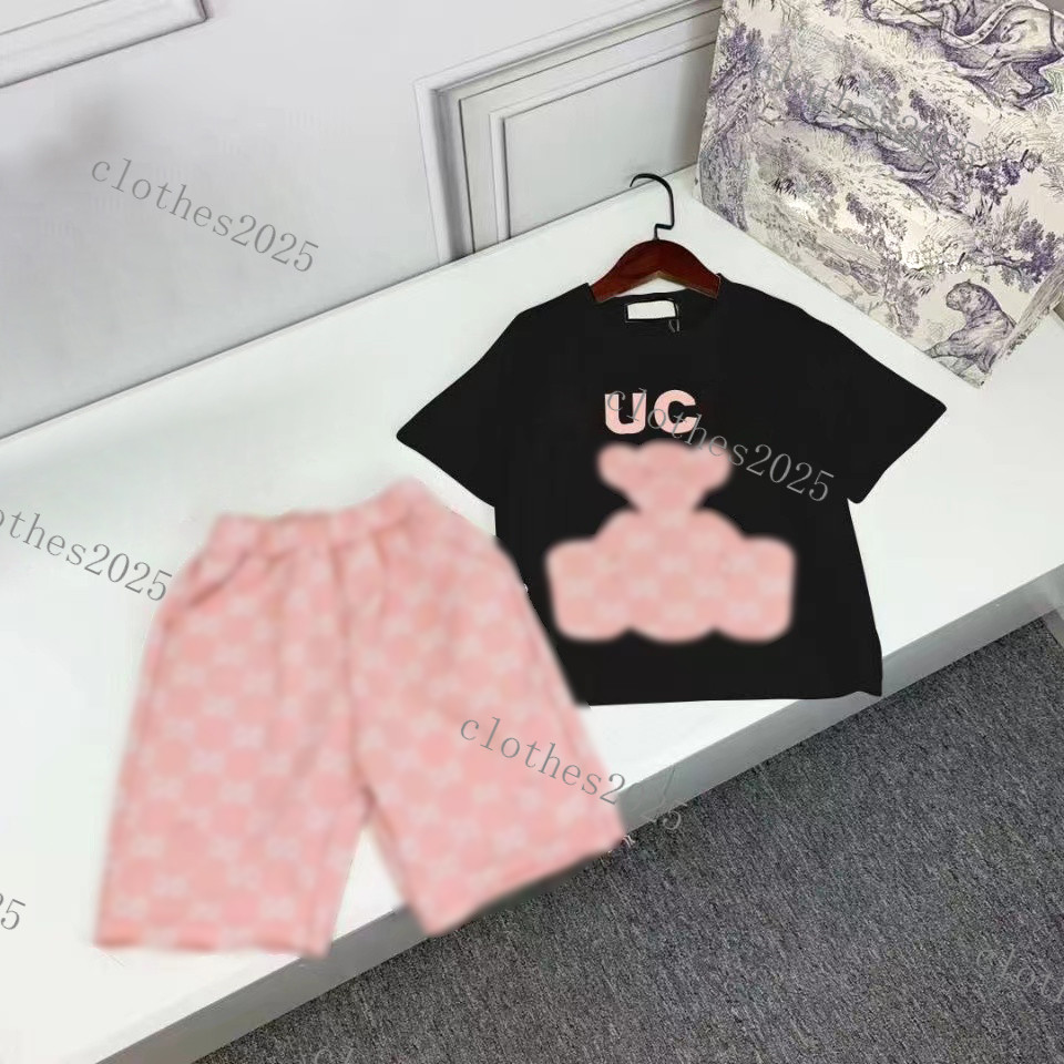 

Kids Clothing Sets Boys Girls Tracksuits Suit Letters Print 2pcs Designer T shirt short pants Suits Chidlren Casual Sport Clothes -160, 2#