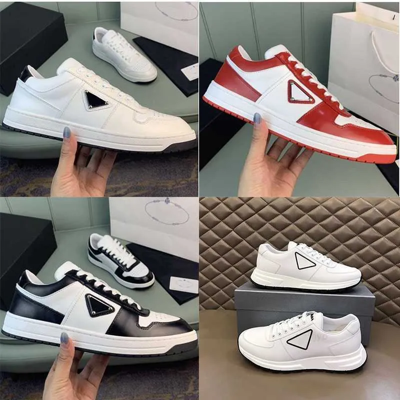 

Cheap Price Bicycle shoes 2023 Men's Fashion Designer Triangle Casual Shoes Leather Thick-soled Comfortable Sneakers Striped Shoes Walking P