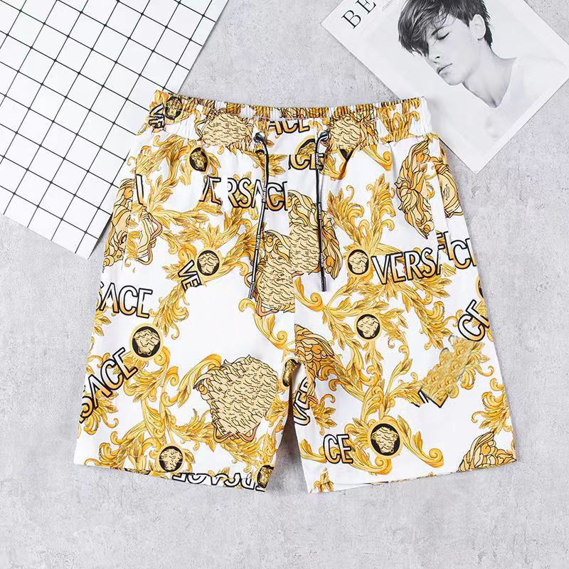 

Beach pants, men's designer shorts, summer fashion, casual street clothing, quick drying swimsuit, printed dot beach pants, new, Lightgrey