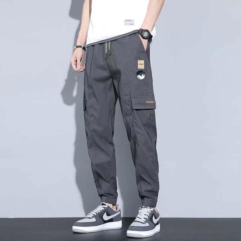 

Men's Pants Men's Wear Summer Sweatpants For Men Thin Solid Color Streetwear Loose Bib Overall Straight Work Clothes, Black