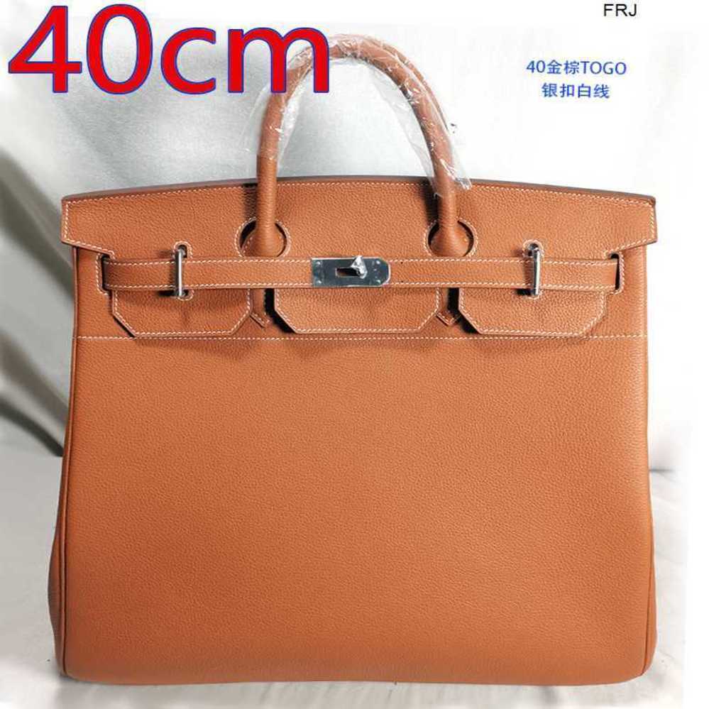 

Designer Bags Birkins Herms Handbags 40cm Hac Bag Full Leather Canvas Mens and Wo Universal Hand Large Capacity Cowhide Travel Have Logo frj