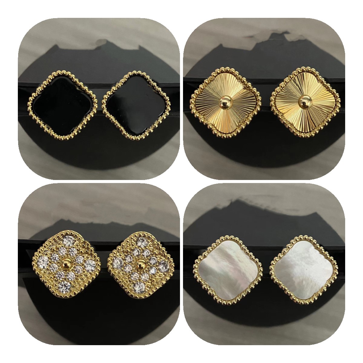 

Clover Earrings Designer Stud Flowers Earing Trends Van Woman Fashion Ear Jewelry Women Cjeweler Four Leaf orecchini