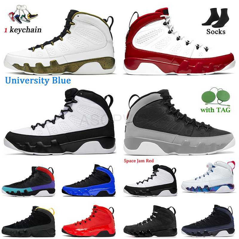 

Big Size 13 Mens Trainers With Socks Jumpman 9s Basketball Shoes Jodan 9 University Blue Particle Grey Chile Red Gym Red Statue Space Jam High OG Jorrden9s Sneakers, D28 change the world 40-47