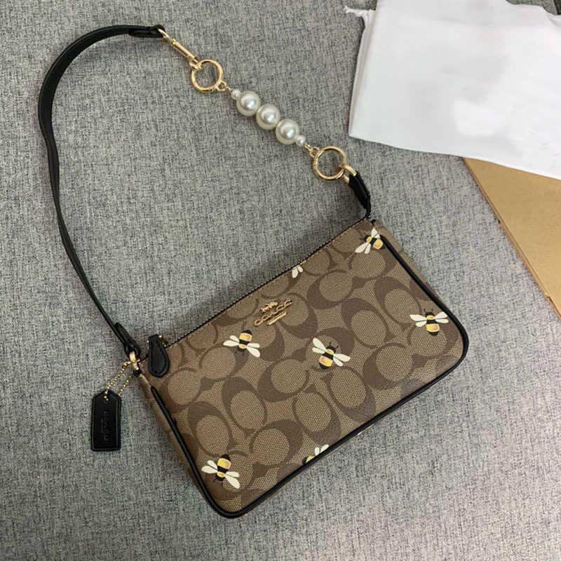 

Clutch s Stuff Sacks 2022 Summer New One Shoulder Underarm Classic Logo Canvas Bee Print NOLITA 19 Mahjong Bag Women, Brown8