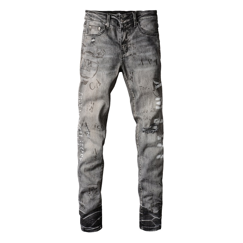 

Mens Designer Jeans for Man Pants Skinny Grey Rip Denim Biker Paint Distress Pant Embroider Slim Fit Stretch Motorcycle Bone Halloween Hip Hop Straight Streetwear 05