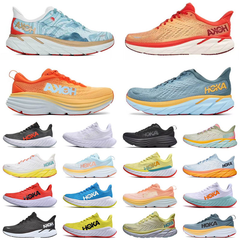 

Hoka One One Bondi 8 Clifton Athletic running shoes Hokas Carbon x2 Triple Black White Light Blue Outdoor Sports Designer Trainers Lifestyle Shock Absorption 36-45, 25