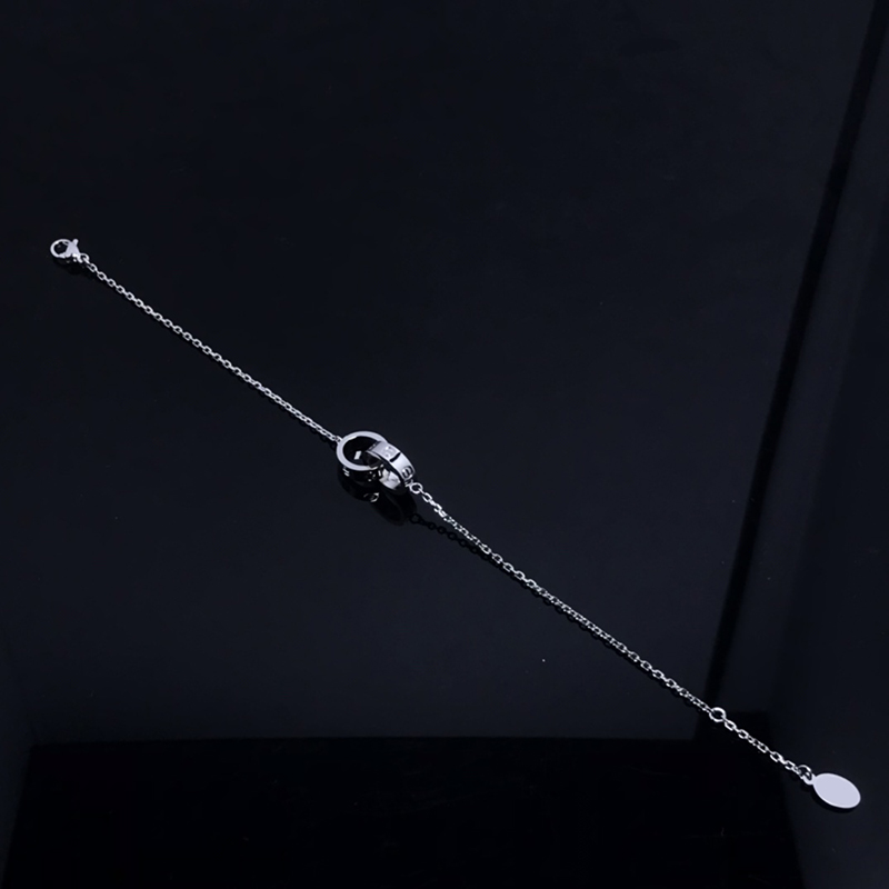 

Ladis Luxury Fashion Bangle Small Double Ring Titanium Steel 18k Rose Gold Brand C Hand Rope Bracelets Women Love Couple Bracelet 2304263BF