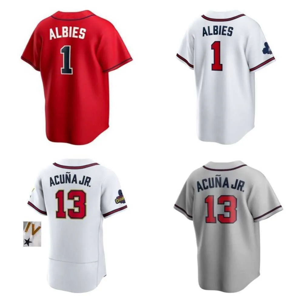 

CUSTOM baseball jerseys 2023 Gold Program Jersey Ronald Acuna Jr. MATT OlSON ATlANTA JORGE SOlER DEiON SANDERS AUSTIN RIlEY BRAVE OZZIE