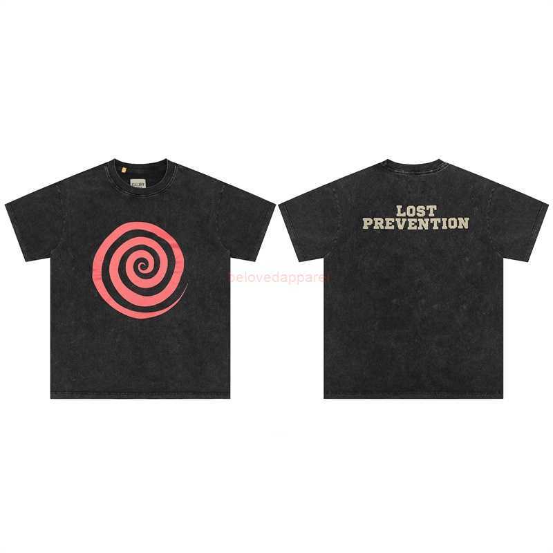 

Fashion Designer Clothing Galleryes Depts Tees Rock Tshirt Vertigo Pattern Printed Short Sleeve Washable Garment Wash High Street Loose Men's Half Sleeve T-shirt, Wash black
