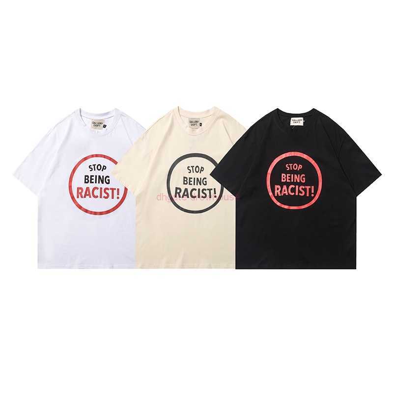 

Fashion Designer Clothing Tees Rock Tshirt Galleryes Depts Stop Being Stop Racial Discrimination Slogan Printed Trendy T-shirt Men Women Sportswear 23ss, 1458 black