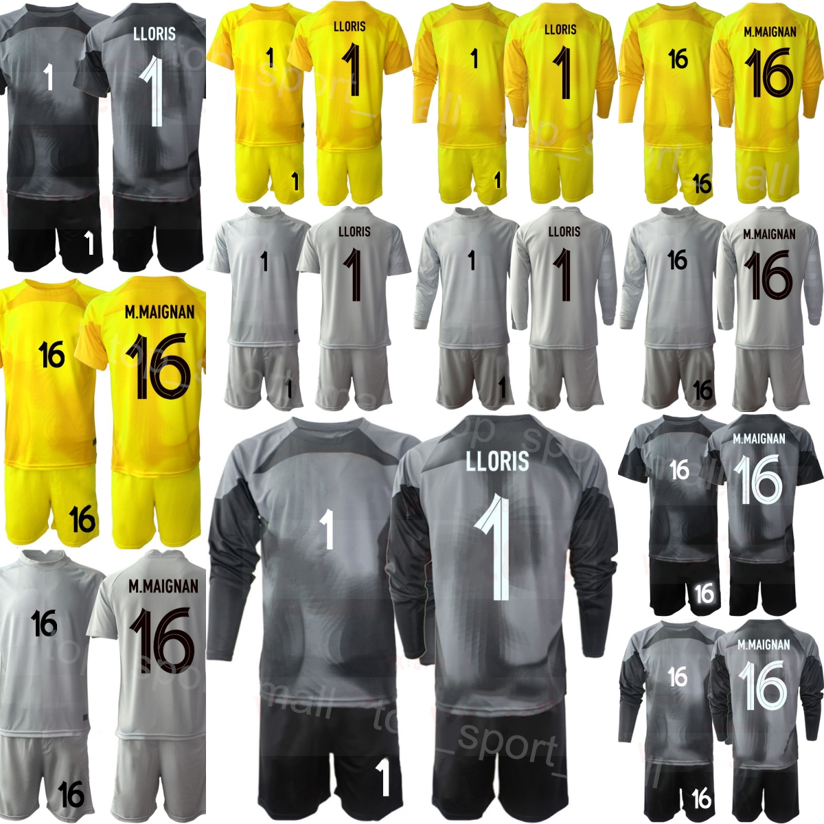 National Team 22-23 French GK Kids Alphonse Areola Jersey Soccer Set Long Sleeve Goalkeeper Mike Maignan Peyraud-Magnin Hugo Lloris Steve Mandand-image-923859434