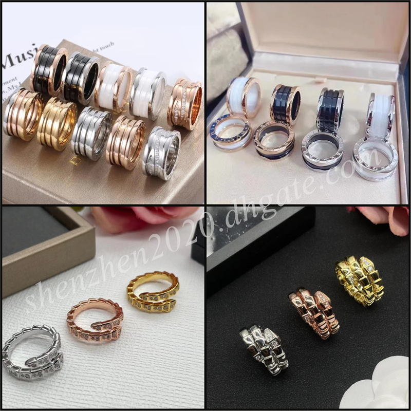 Titanium Steel Zero Ring Fashion Snake Shaped Women&#039;s Rings with Gift Box-image-747099886