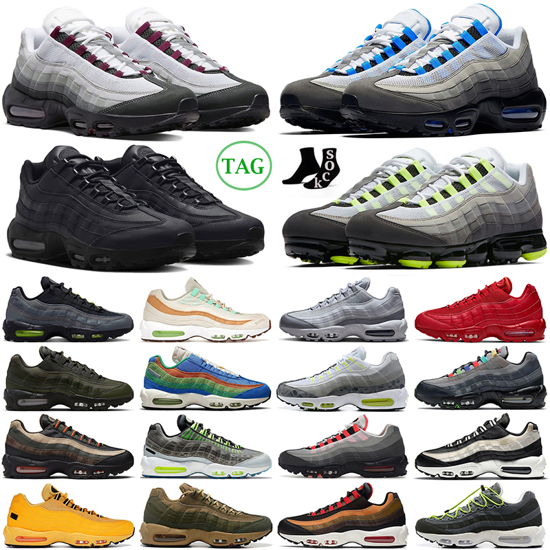 

OG 95 running shoes men women 95s Crystal Blue Dark Beetroot Triple Black White Neon Solar Red Midnight Navy Smoke Grey Greedy mens trainers outdoor sneakers, 24