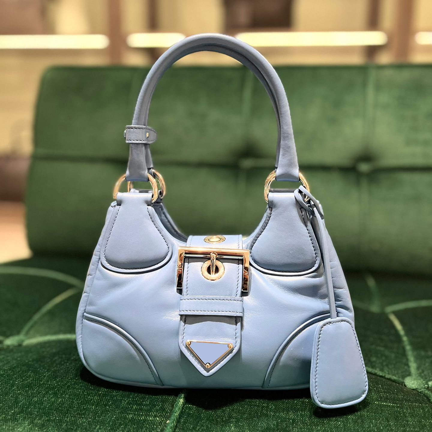 

prad hlaf moon mini bags hobo Womens mens clutch crossbody totes Designer bag totes handbag pochette Genuine leather Underarm with Shoulder strap travel Bag purses, Leather-yellow