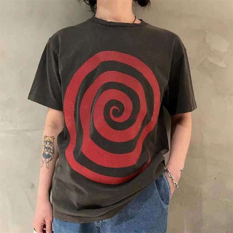 

Fashion Designer Clothing Tees Rock Tshirt Galleryes Depts Washed Old Gold Stamping Printing Men Women Couples Beautiful Summer Short Streetwear Hip hop TShirts, Black