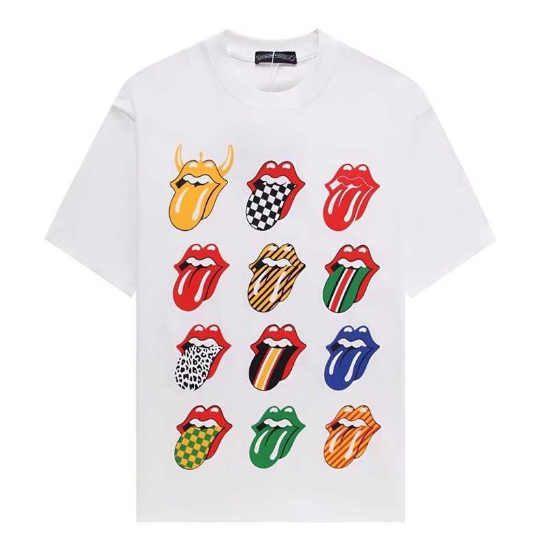 T-shirts pour hommes Chroms T-shirt 2023 nouvelle marque de mode Croxins mignon fantôme à manches courtes et femmes imprimé été en vrac coton col