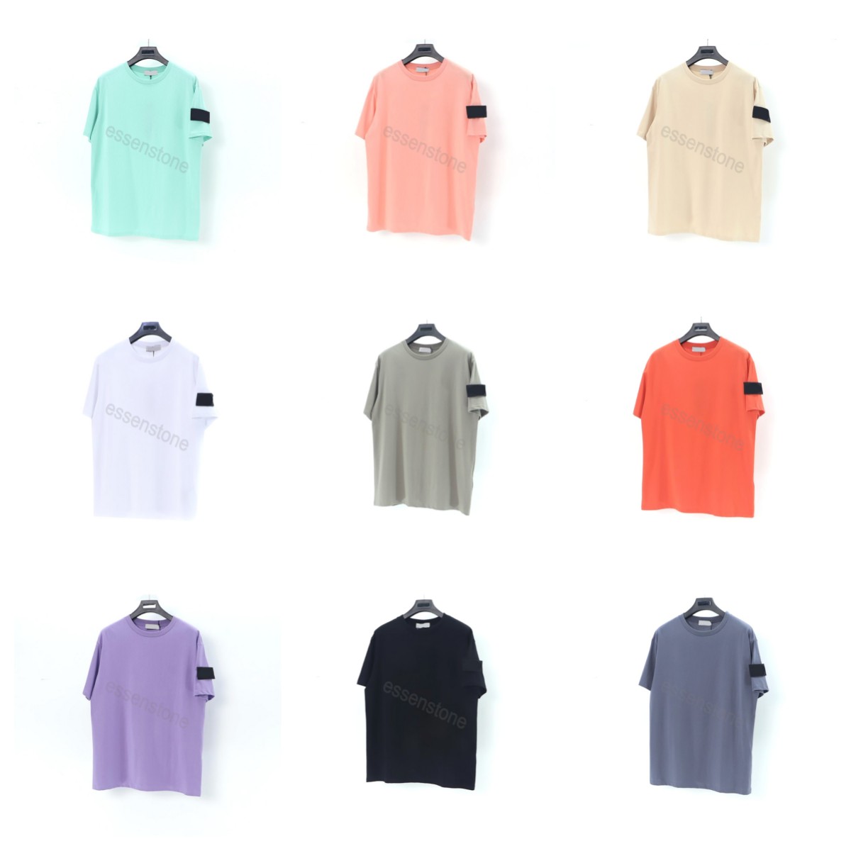 

High tops Designer Solid Loose Polo stones t shirt women's High Street Fashion Tees Luxury island men's short sleeve Armband and Chest Ocean Pattern Print Available, The same as real