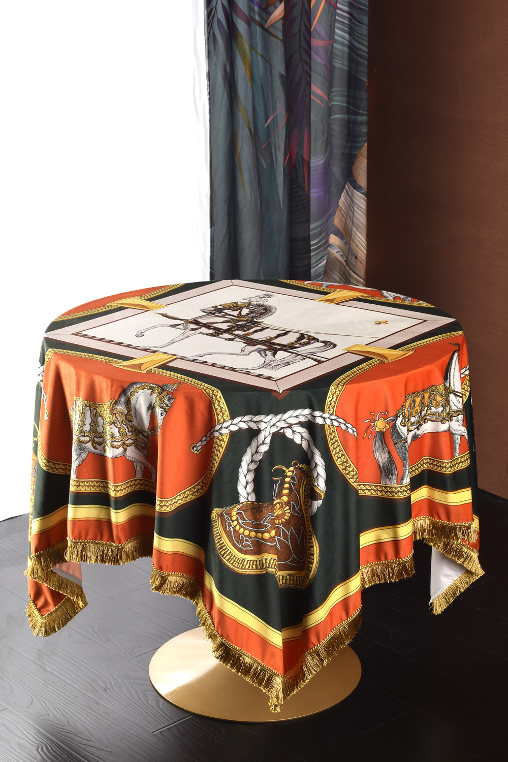 

Table Cloth Oil-Proof European-Style Square Round Table placemats High-Grade Light Luxury Home Coffee Table Cloth 150*200cm, American style