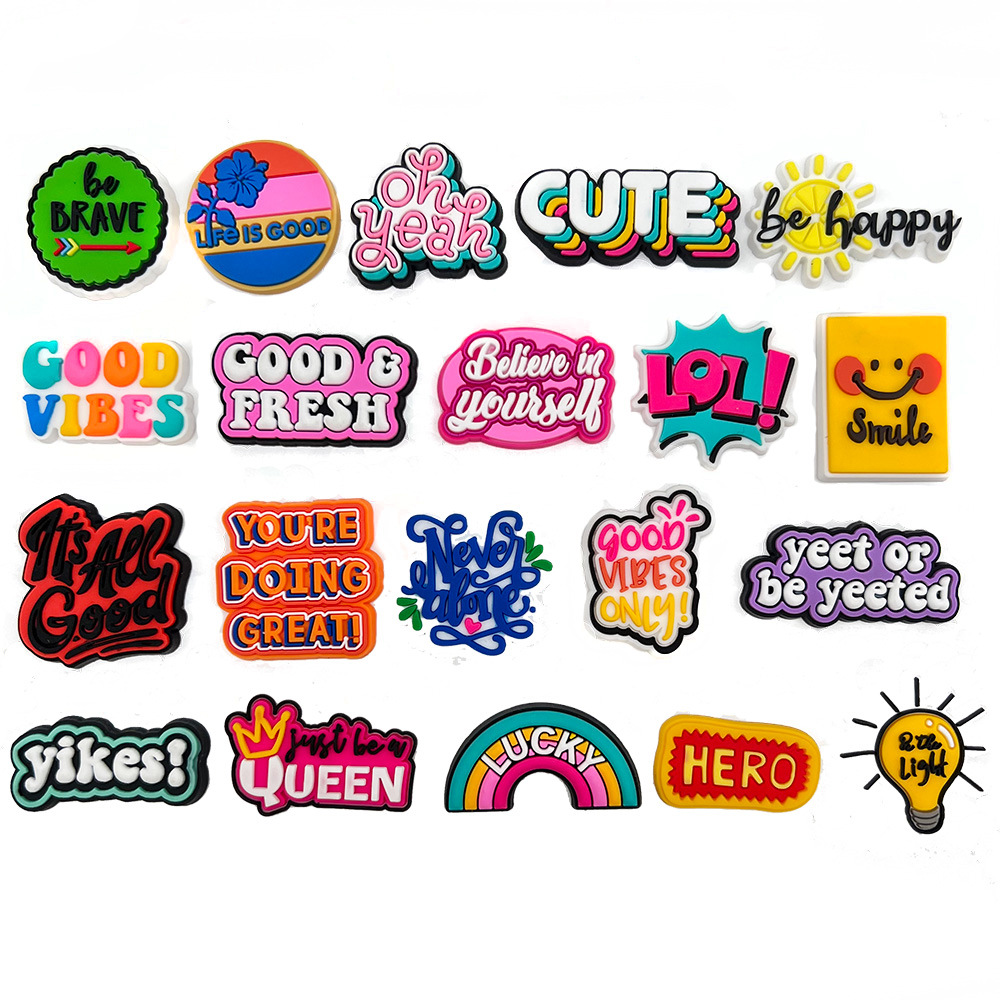 

Soft Rubber Phrase Croc Charms Jibbitz Shoe Decoration Charm Accessories Clog Pins