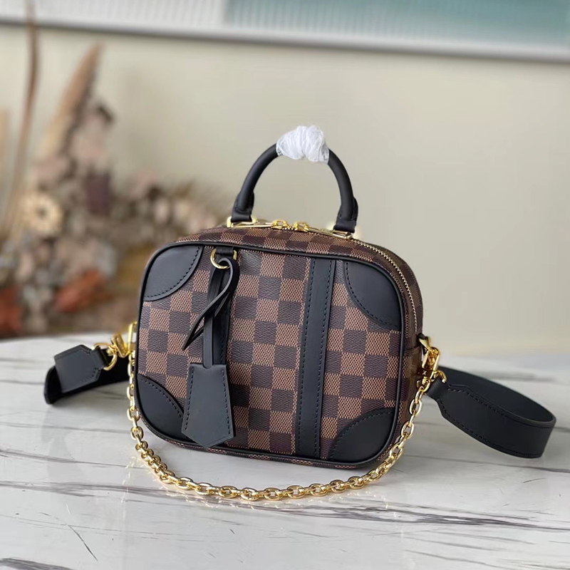 

Designer Bag Vintage Luggage 10A Cowhide Shoulder Bags Coated Canvas Crossbody Bag L213, N50063