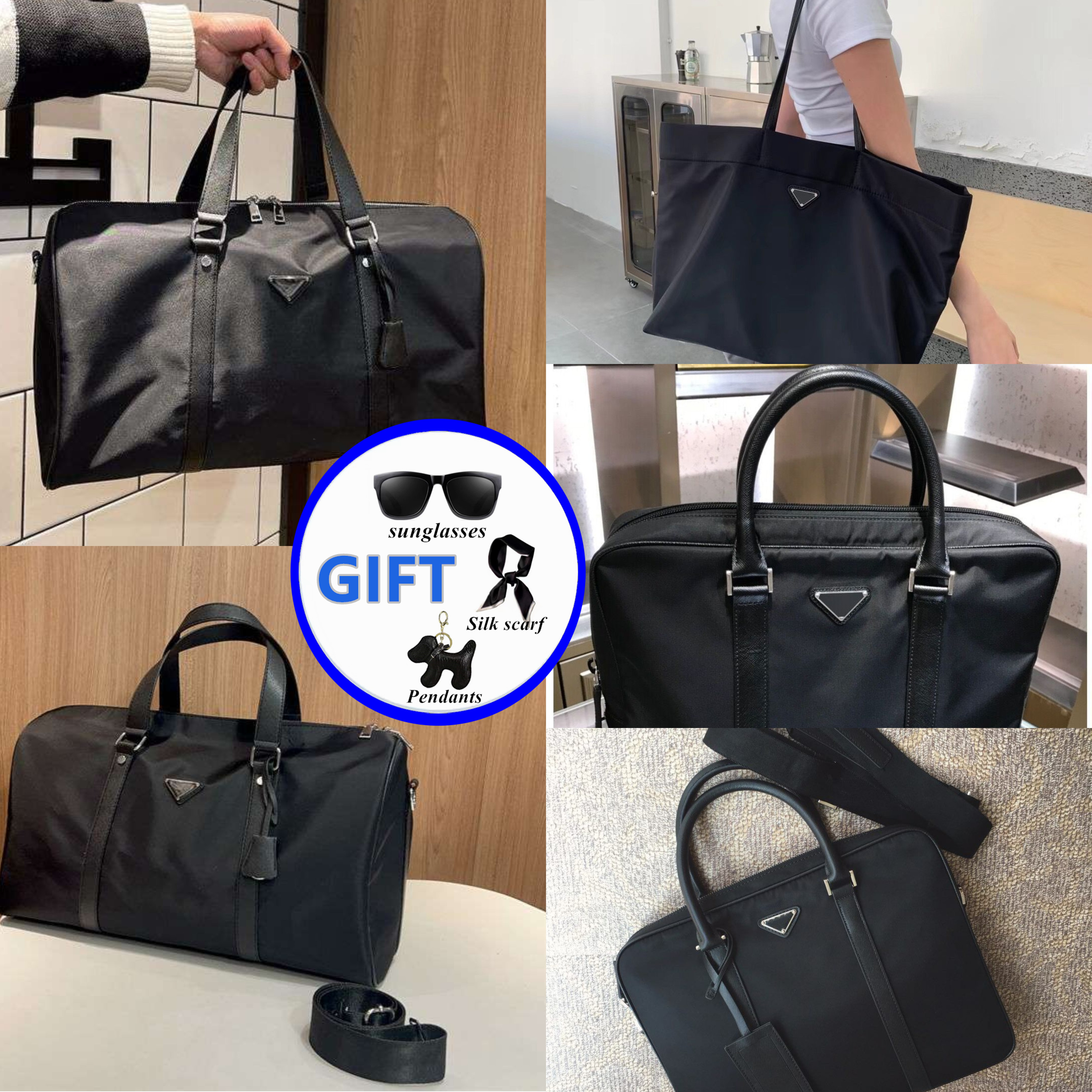 

Designer handbag Fashion totes luggage Luxury men's luggage Business travel bag Nylon computer handbag large capacity hand luggage bag, As shown in the figure