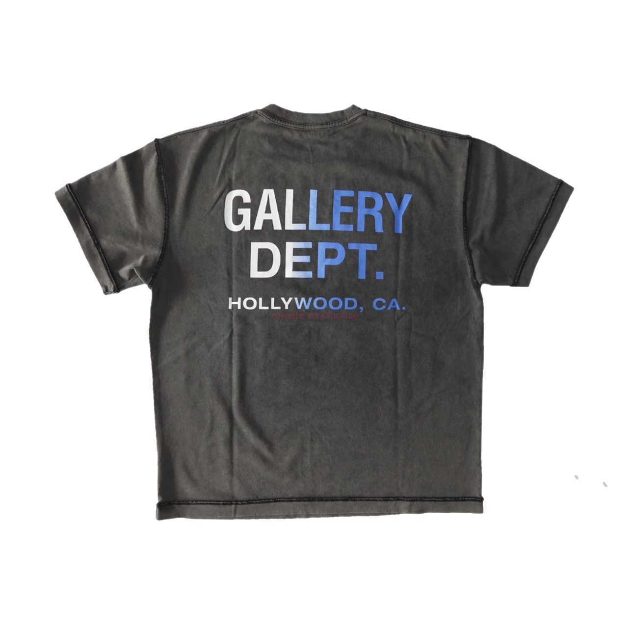 

Fashion Designer Clothing Tees Rock Tshirt Galleryes Depts New Gradient Printing Loose Casual T-shirt Casual Streetwear Vintage Hip hop Sportswear 23ss, White and blue printing