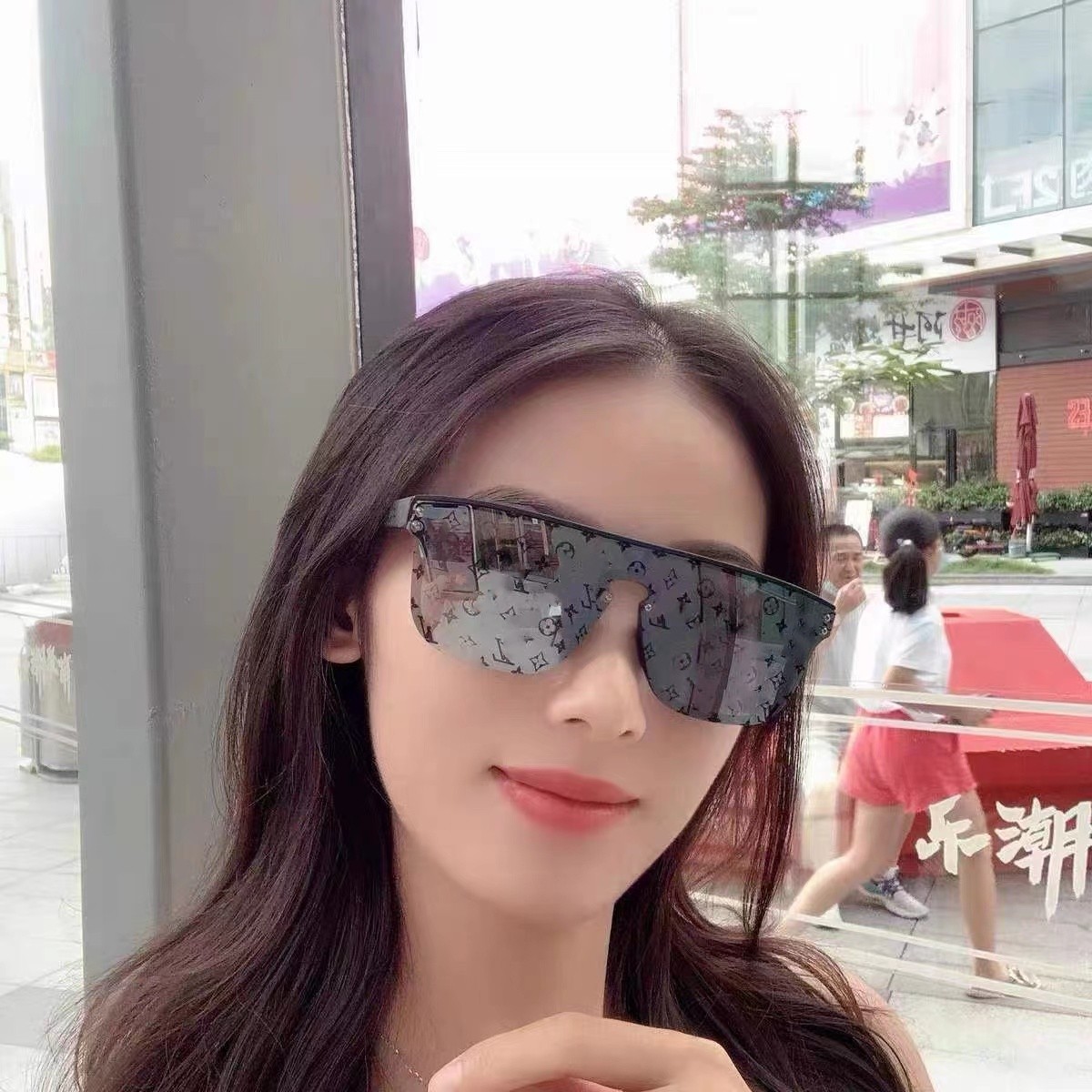 

Flower Lens Sunglasses with Letter Designer Brand Sun Glasses Women Men Unisex Traveling Sunglass Black Grey Beach Adumbral