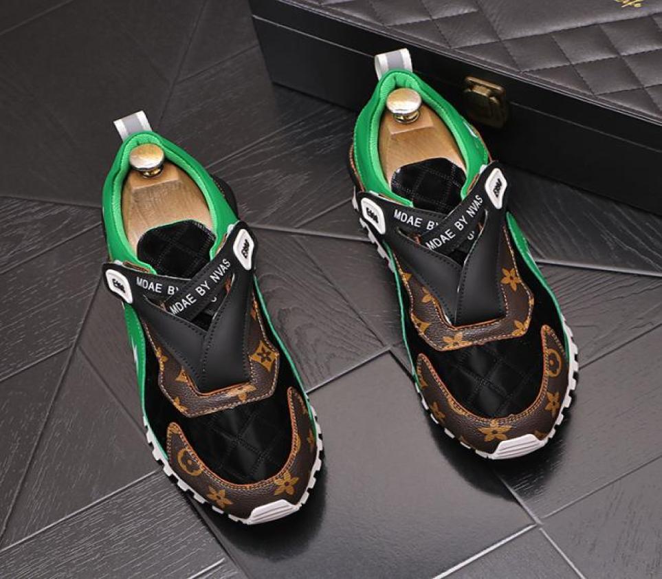 

British Designer Wedding Dress Party shoes Fashion Breathable Casual Outdoor Leather Sneakers Round Toe Thick Bottom Business Driv9905738, Black