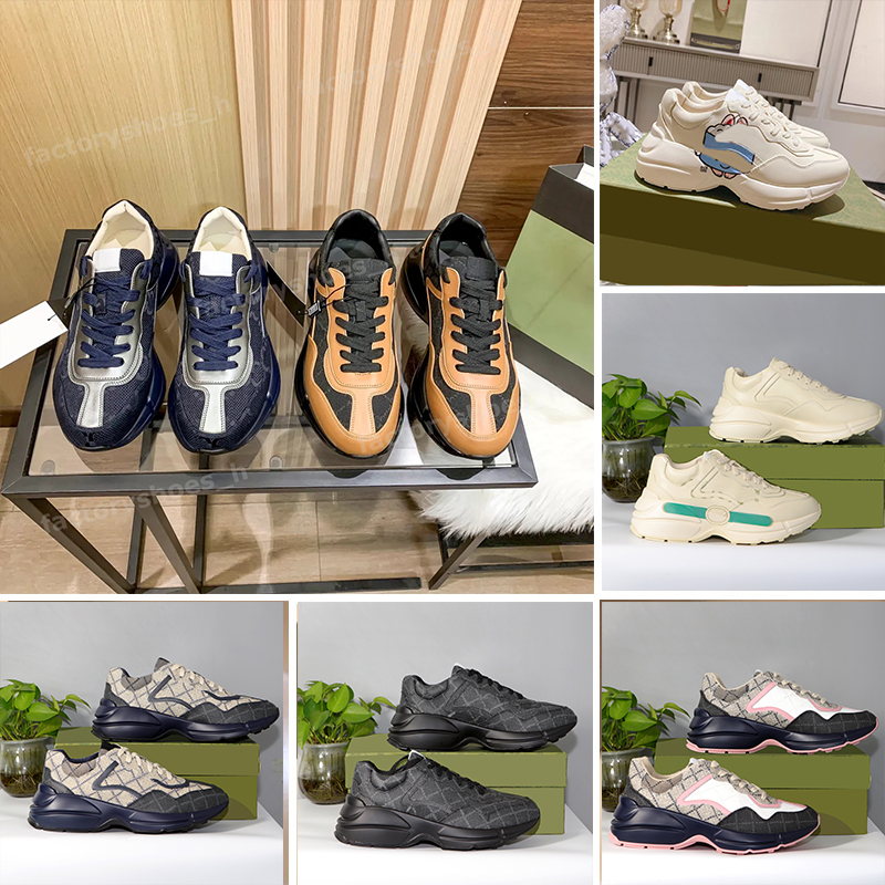 

Desiger Casual Shoes Rhyton Sneakers Vintage Platform Sneakers Men Women Trainers Leather Sneaker Luxury Chaussures Multicolor Letter Print Trainer, Color38