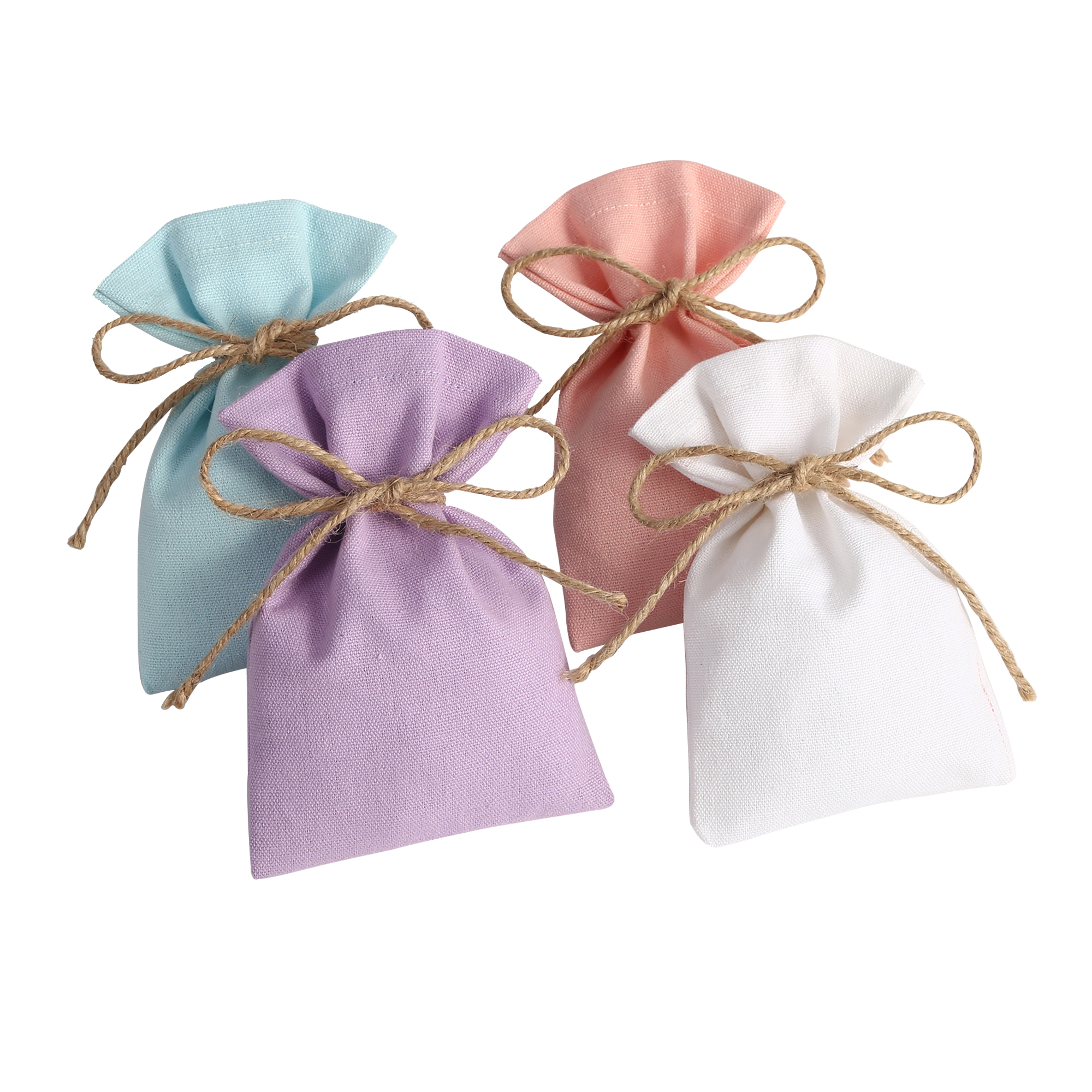 

50pcs Mixed Color Jewelry Drawstring Pouches Packaging Bag Cotton Canvas Bags Chic Wedding Favor Bags Small Pouch Jewellery Cosmetic packaging