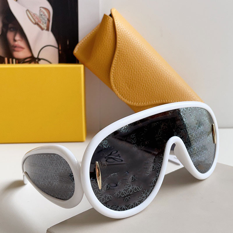 

Designers Large Sunglasses 23SS Season Acetate Wave Mask Sunglasses For Womens Fashion Wide Legs Mens Personalized Shades Beach 100% Protection 40108